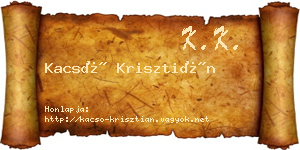 Kacsó Krisztián névjegykártya
